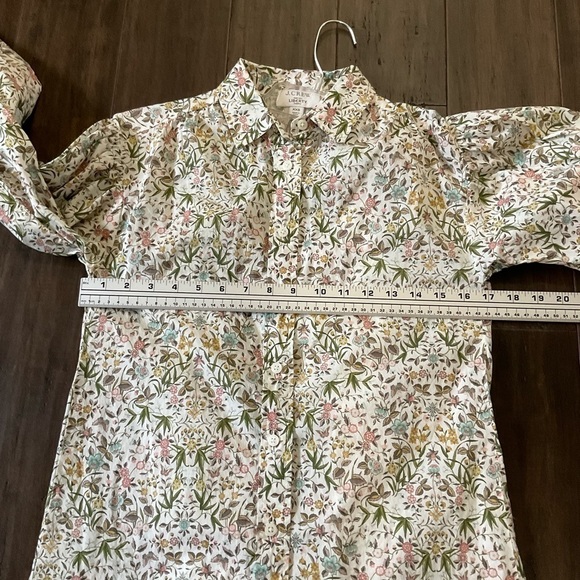 J.Crew Liberty Tapestry Floral Mini Shirt Dress Puff Sleeve With Lining Size XXS - Picture 7 of 8